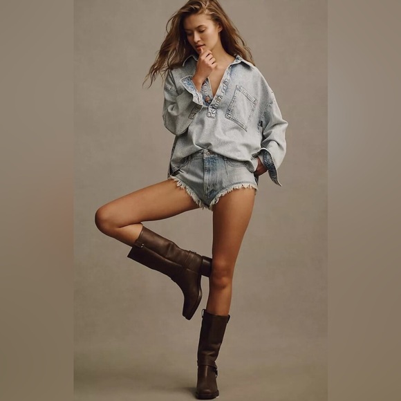 NWT Anthropologie Pilcro Pitched Micro Denim Shorts Sizes 26 & 28 - Picture 2 of 8